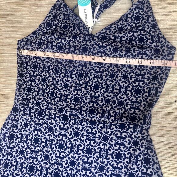 NWT Market & Spruce Blue Geometric Medallion Print Maxi Dress with Strappy Back - Picture 9 of 16